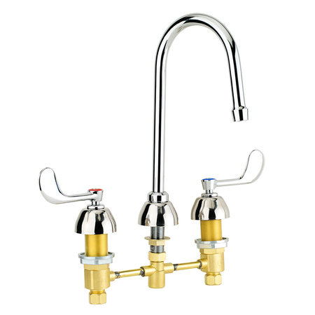Krowne Royal Series 8" Deck Mnt Widespread Restroom Faucet W/Rigid Gsnck Spt 14-840L